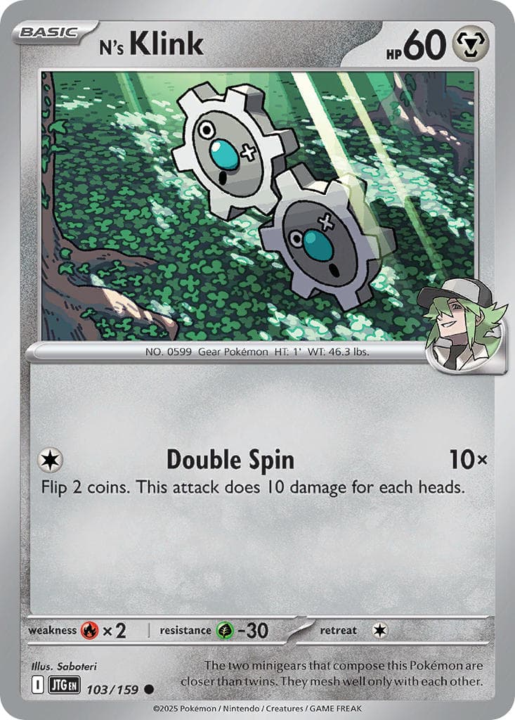 N's Klink — Journey Together Pokémon card
