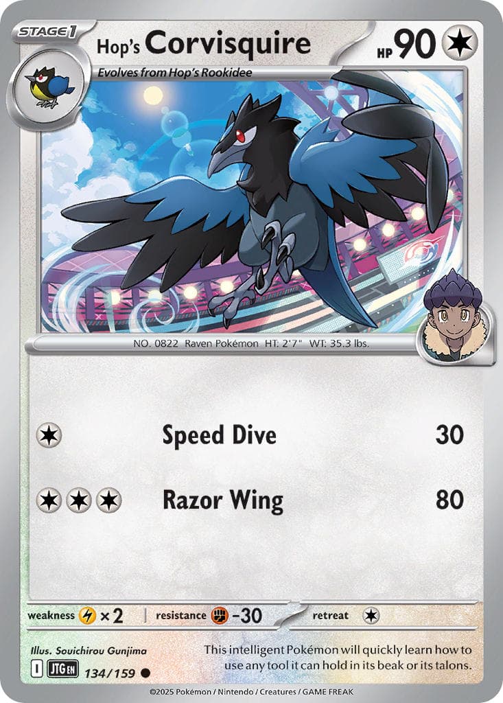 Hop's Corvisquire — Journey Together Pokémon card