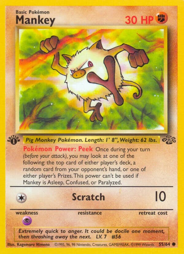 Mankey — Jungle Pokémon card