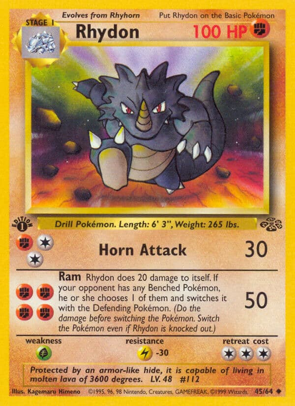 Rhydon — Jungle Pokémon card