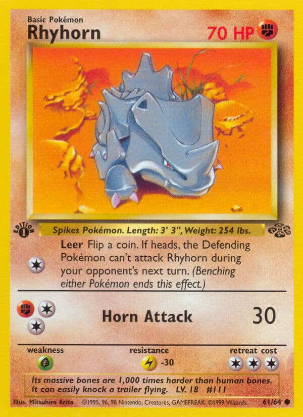 Rhyhorn — Jungle Pokémon card