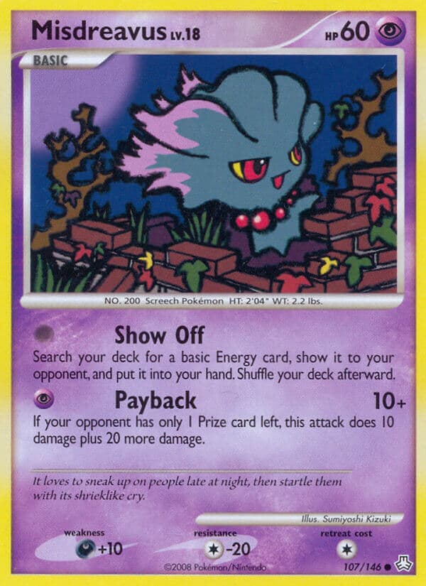 Misdreavus — Legends Awakened Pokémon card