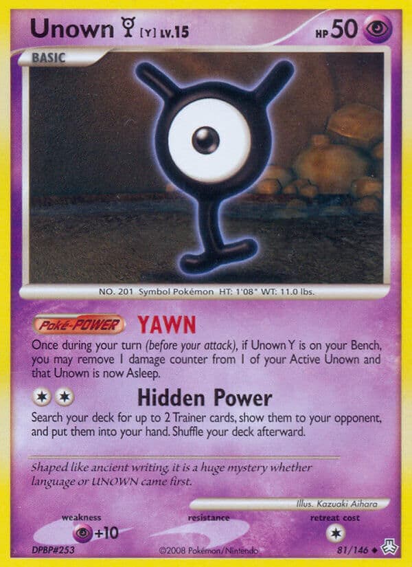 Unown Y — Legends Awakened Pokémon card