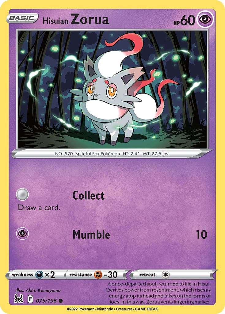 Hisuian Zorua — Lost Origin Pokémon card