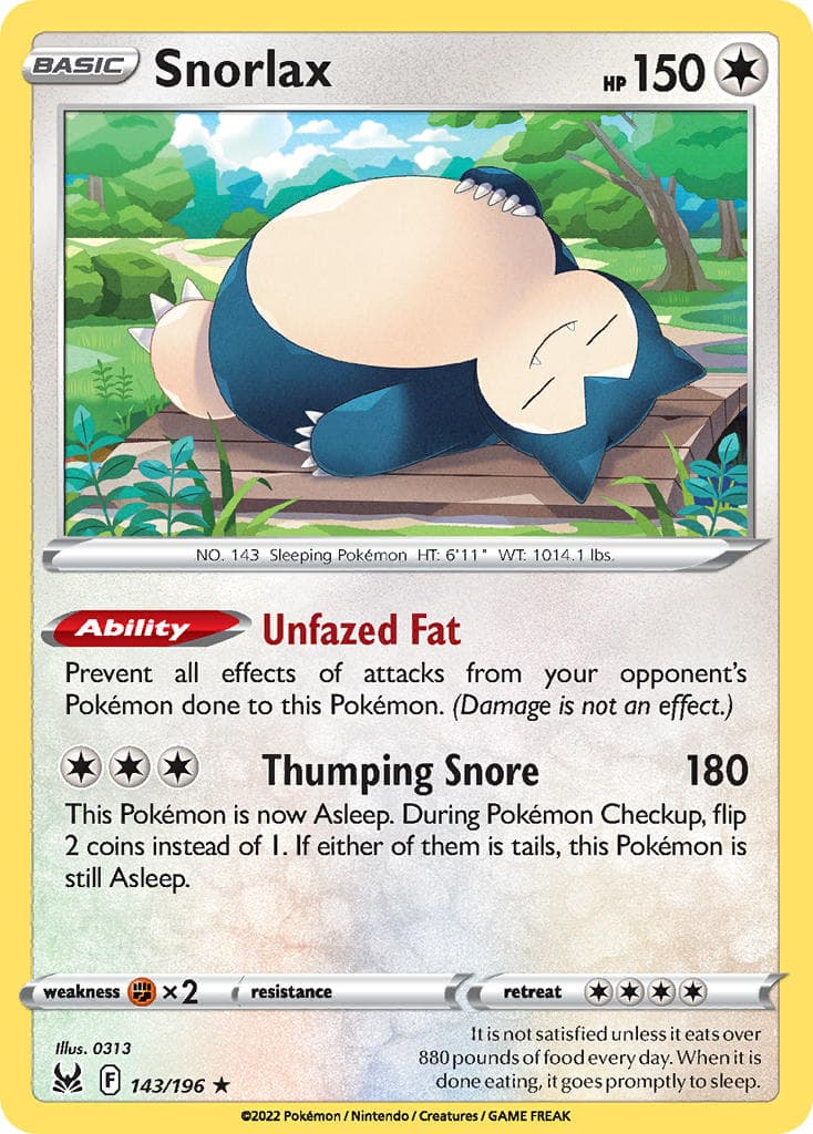 Snorlax — Lost Origin Pokémon card