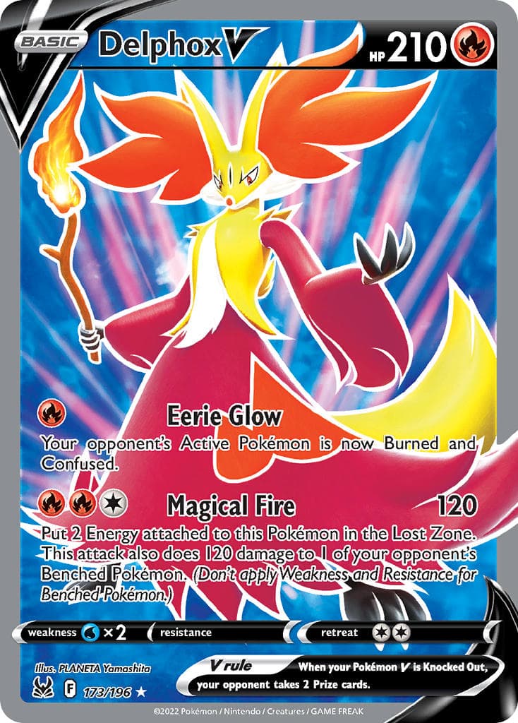 Delphox V — Lost Origin Pokémon card