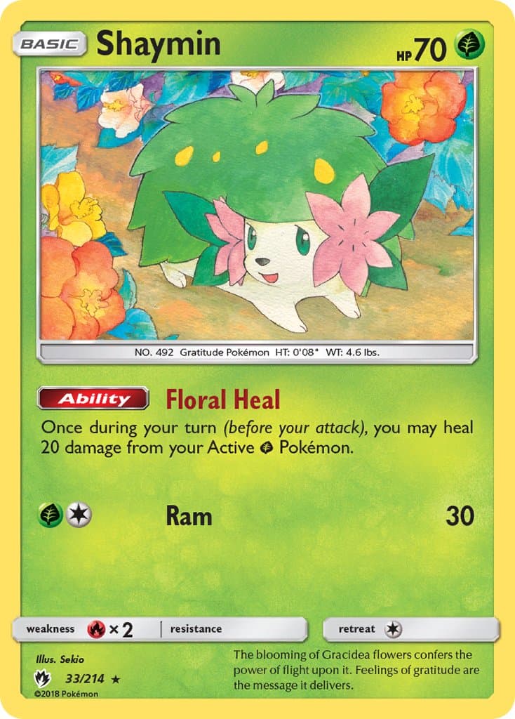 Shaymin — Lost Thunder Pokémon card