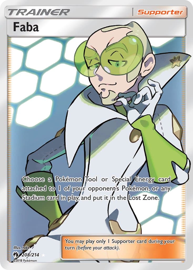Faba — Lost Thunder Pokémon card
