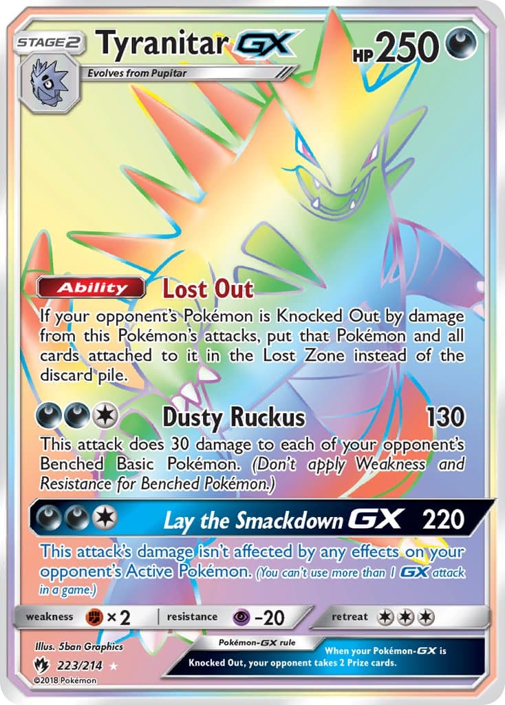 Tyranitar Gx — Lost Thunder Pokémon card