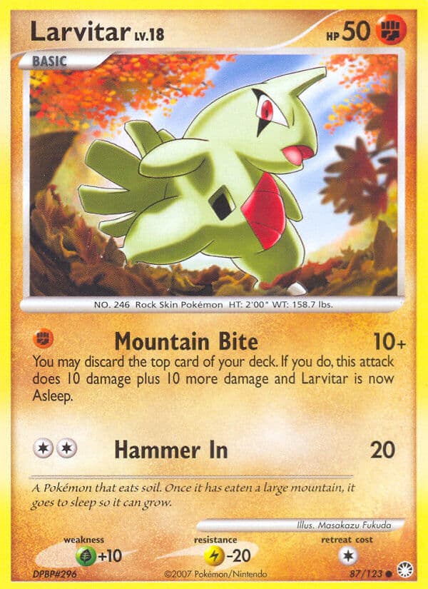 Larvitar — Mysterious Treasures Pokémon card