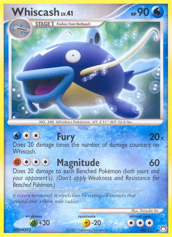 Whiscash — Mysterious Treasures Pokémon card
