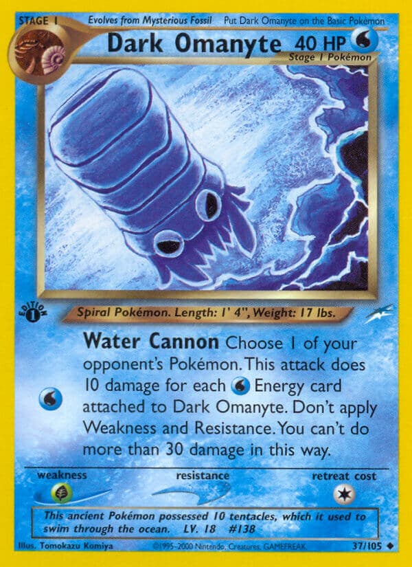 Dark Omanyte — Neo Destiny Pokémon card