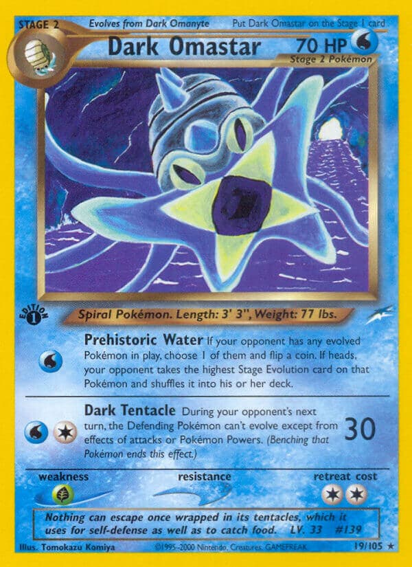 Dark Omastar — Neo Destiny Pokémon card
