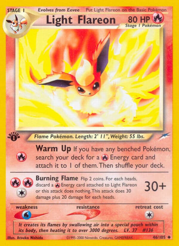 Light Flareon — Neo Destiny Pokémon card