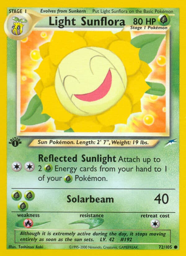 Light Sunflora — Neo Destiny Pokémon card