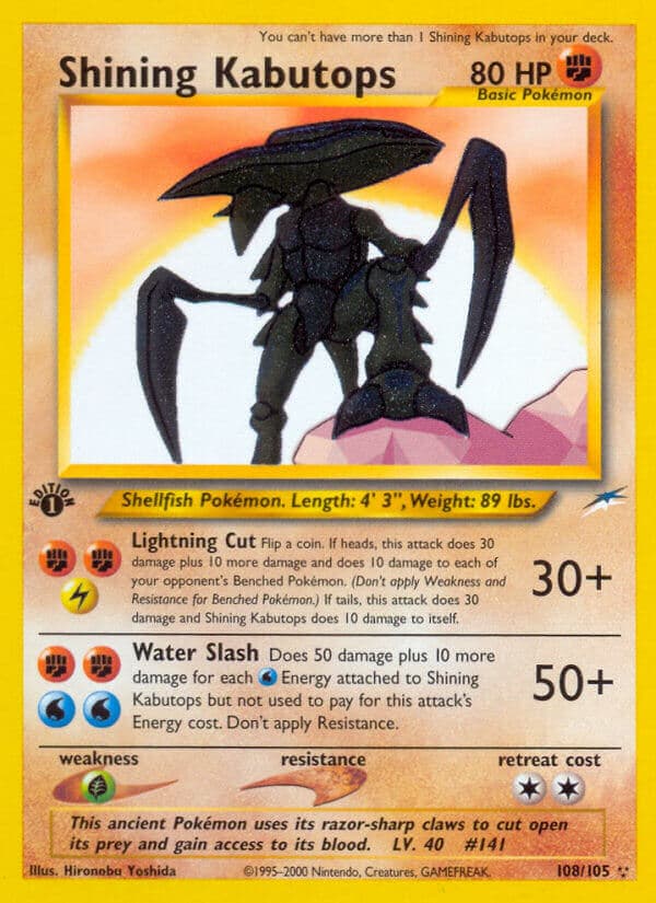 Shining Kabutops — Neo Destiny Pokémon card
