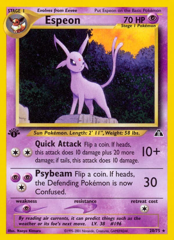 Espeon — Neo Discovery Pokémon card
