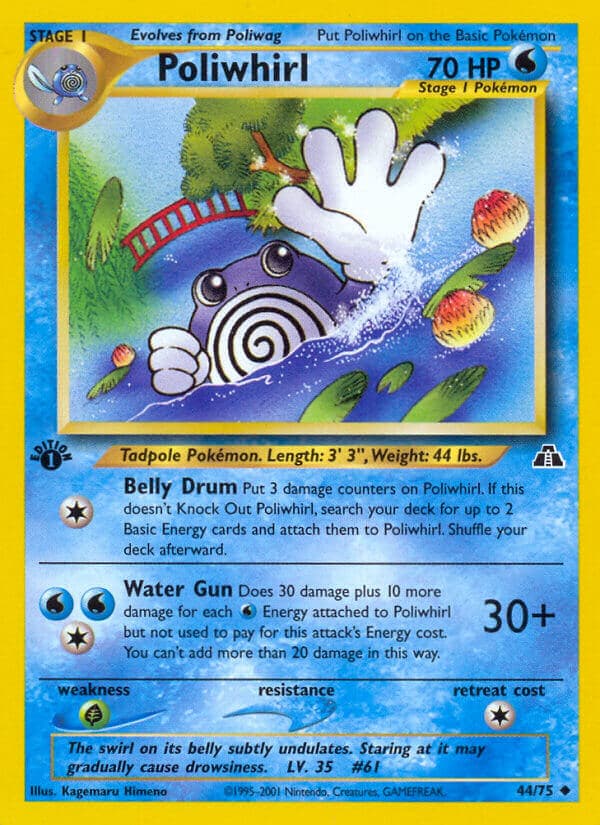 Poliwhirl — Neo Discovery Pokémon card