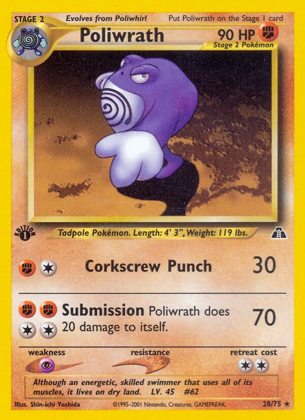 Poliwrath — Neo Discovery Pokémon card