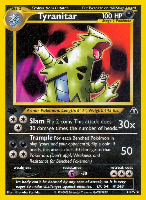 Tyranitar — Neo Discovery Pokémon card
