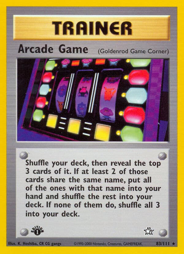 Arcade Game — Neo Genesis Pokémon card