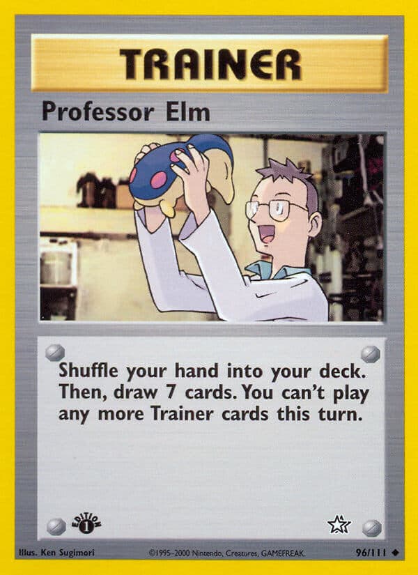 Professor Elm — Neo Genesis Pokémon card