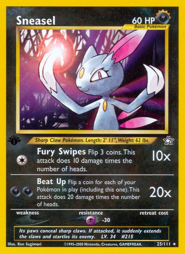 Sneasel — Neo Genesis Pokémon card
