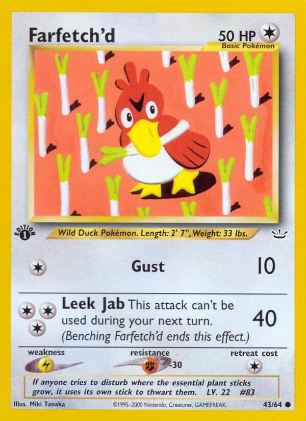 Farfetchd — Neo Revelation Pokémon card