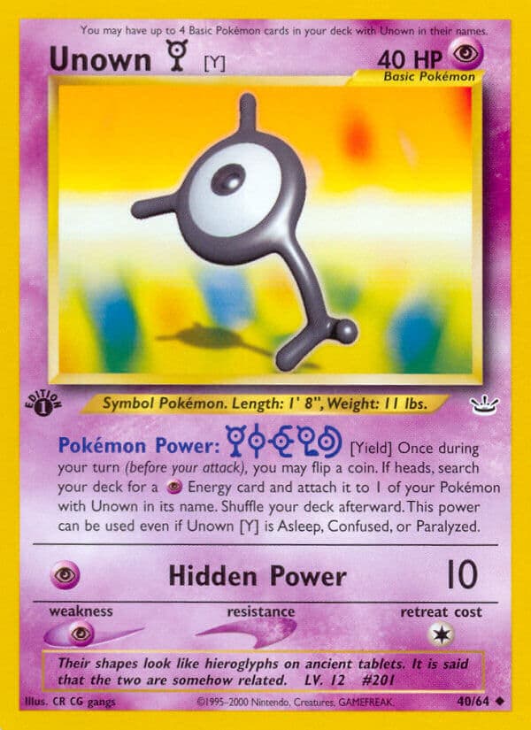 Unown Y — Neo Revelation