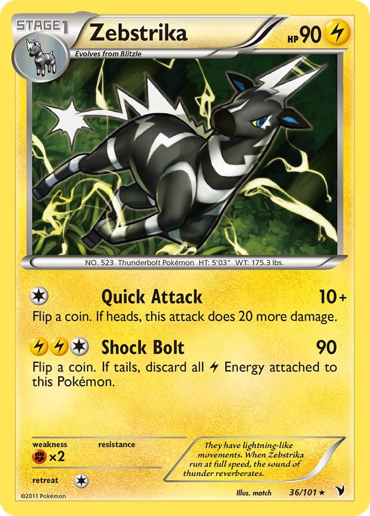 Zebstrika — Noble Victories Pokémon card