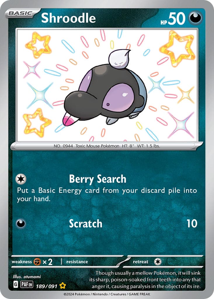 Shroodle — Paldean Fates Pokémon card