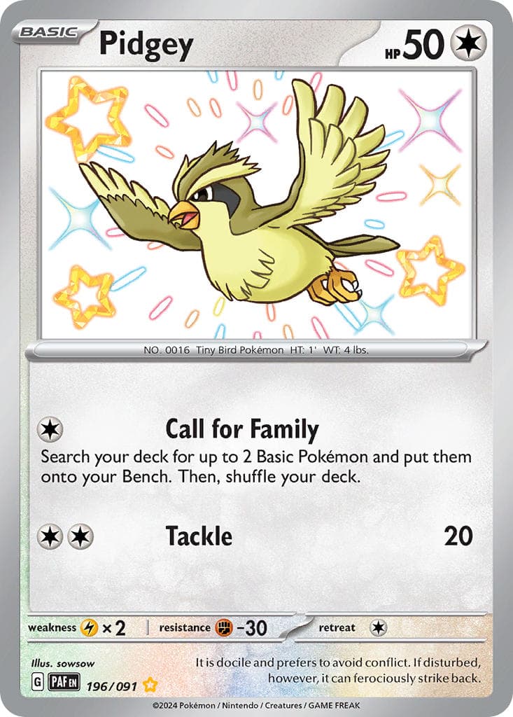 Pidgey — Paldean Fates Pokémon card
