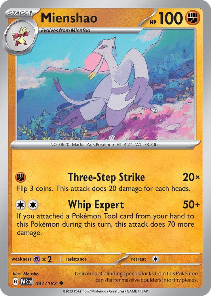 Mienshao — Paradox Rift Pokémon card