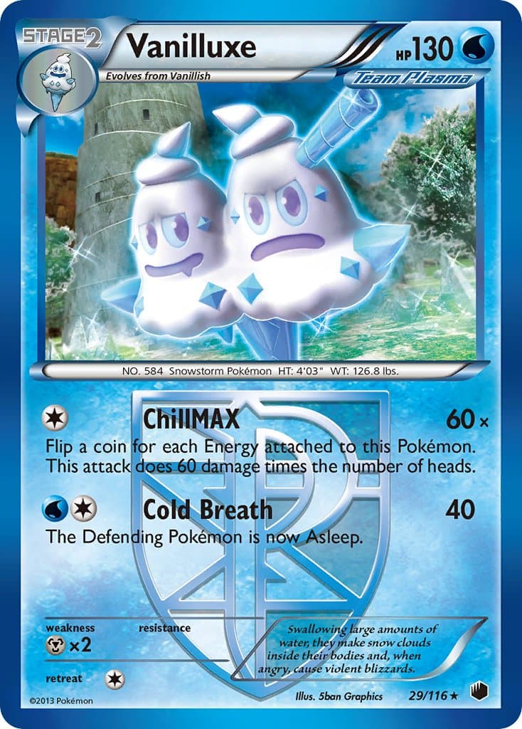 Vanilluxe — Plasma Freeze Pokémon card