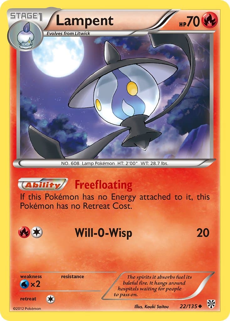 Lampent — Plasma Storm Pokémon card