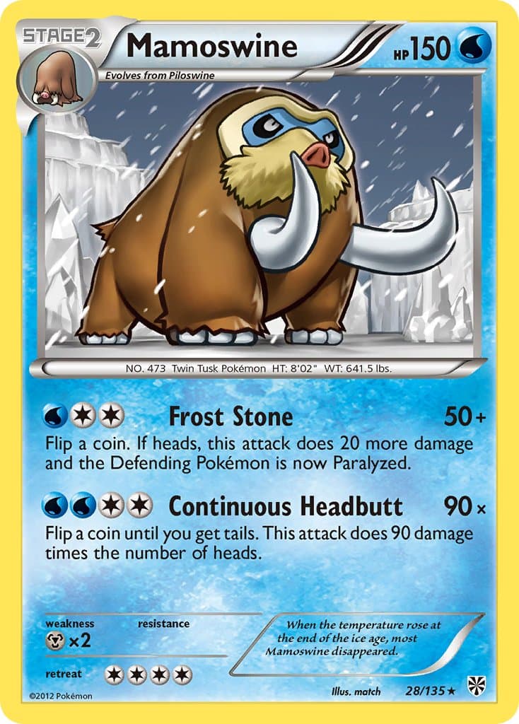 Mamoswine — Plasma Storm Pokémon card
