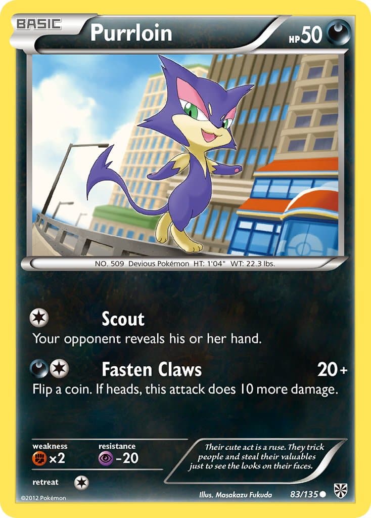 Purrloin — Plasma Storm Pokémon card
