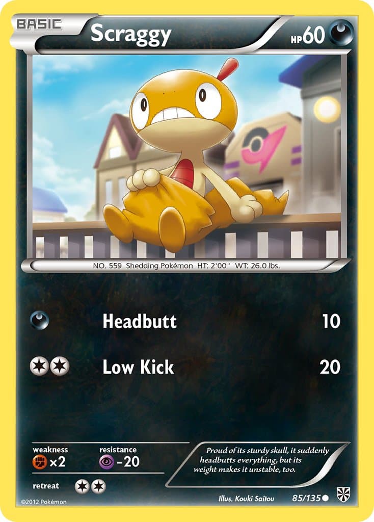 Scraggy — Plasma Storm Pokémon card