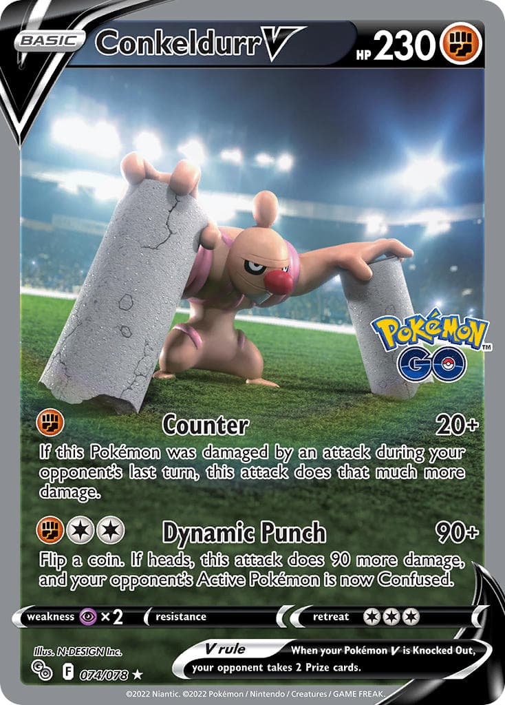 Conkeldurr V — Pokemon Go Pokémon card
