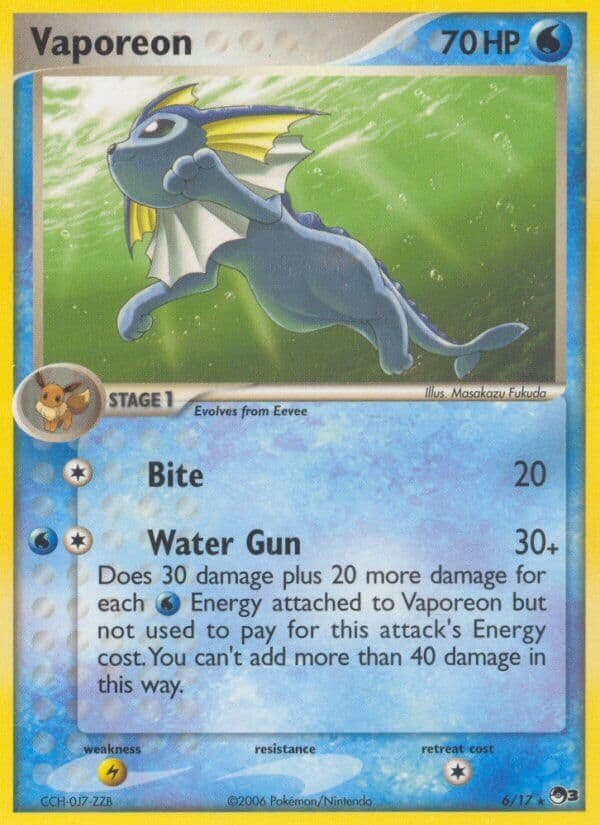 Vaporeon — Pop Series 3 Pokémon card