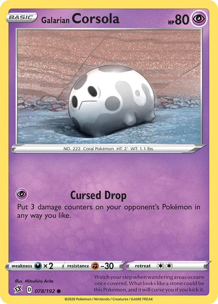 Galarian Corsola — Rebel Clash Pokémon card