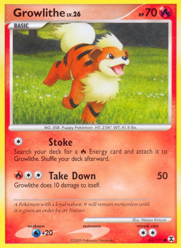 Growlithe — Rising Rivals Pokémon card