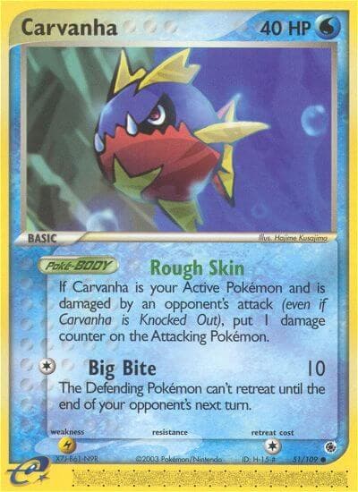 Carvanha — Ruby & Sapphire Pokémon card