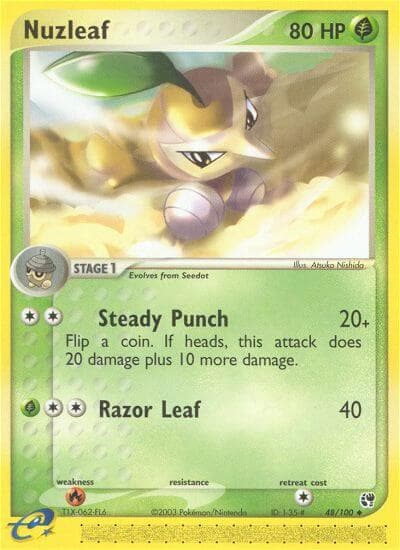 Nuzleaf — Sandstorm Pokémon card