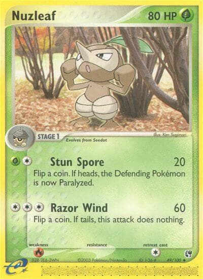 Nuzleaf — Sandstorm Pokémon card