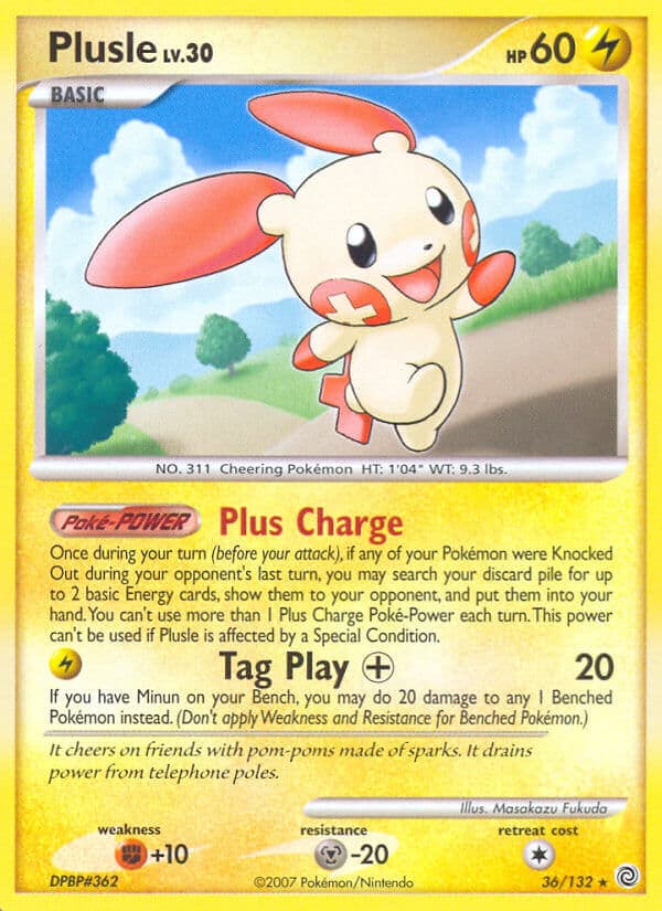 Plusle — Secret Wonders Pokémon card