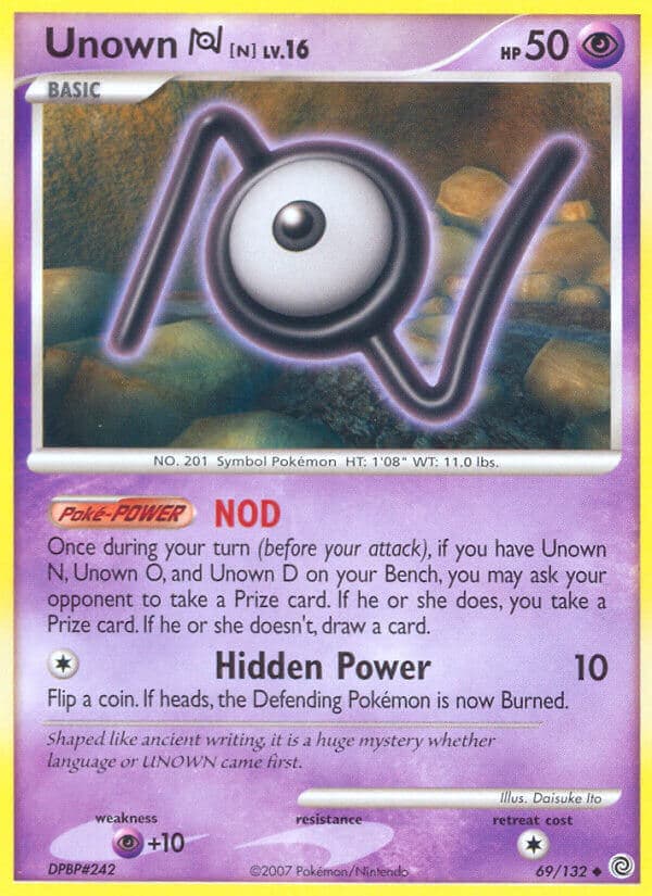 Unown N — Secret Wonders Pokémon card