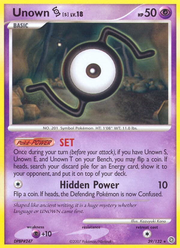 Unown S — Secret Wonders Pokémon card
