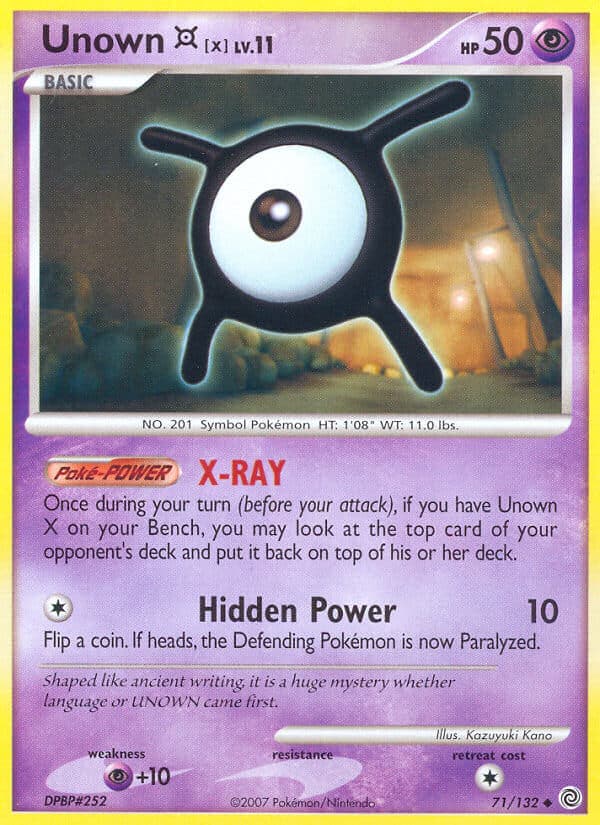 Unown X — Secret Wonders Pokémon card