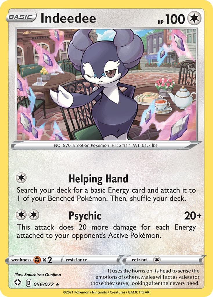 Indeedee — Shining Fates Pokémon card